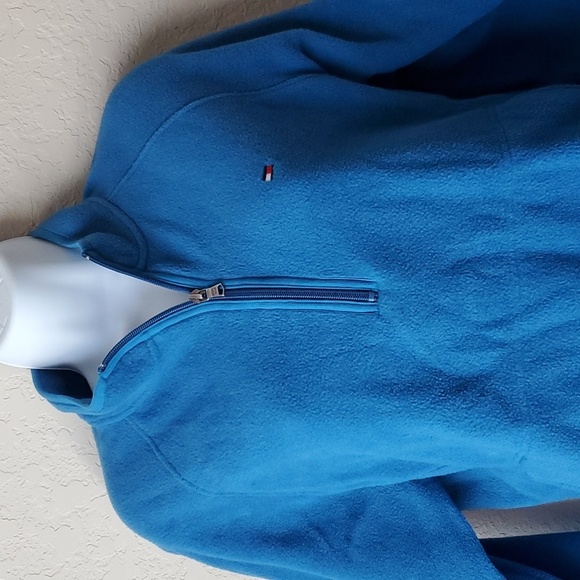 Tommy Hilfiger XL blue poly quarter zip pullover with full pouch (2006) - Picture 2 of 11